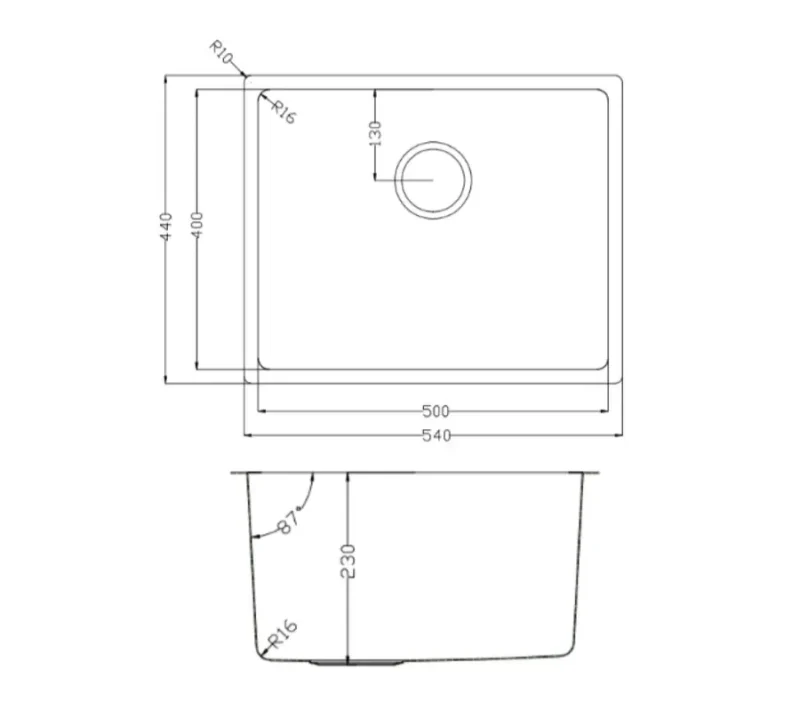 Chậu rửa bát phong cách Nhật bề mặt mịn Tari 500SM