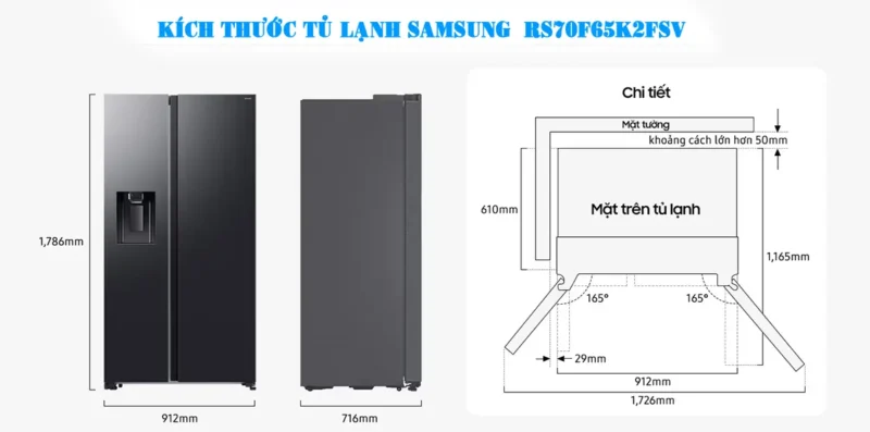 Tủ lạnh Samsung Inverter 635 lít RS70F65K2FSV