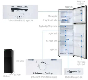 Tủ lạnh Samsung Inverter 256 lít RT25M4032BU/SV