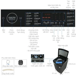 Máy giặt Samsung Inverter 12 kg WA12CG5745BVSV 17 Máy giặt Samsung Inverter 12 kg WA12CG5745BVSV