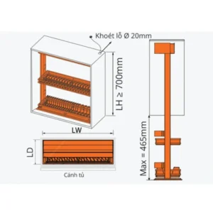 GIÁ BÁT ĐĨA NÂNG HẠ GARIS GL06.7XV