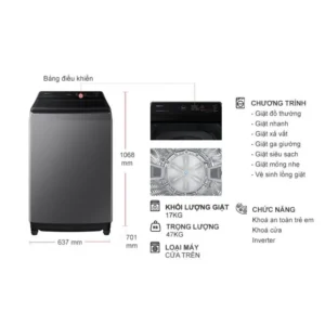 Máy giặt Samsung Inverter 17 kg WA17CG6442BDSV