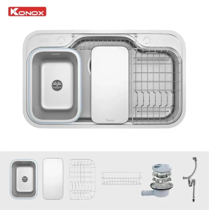 Chậu rửa bát chống xước Workstation Sink Dekor 8048SU 5 Chậu rửa bát chống xước Workstation Sink Dekor 8048SU