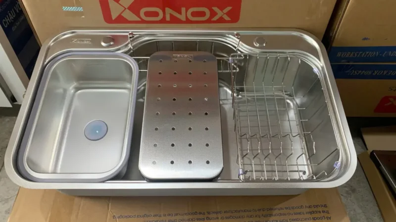 Chậu rửa bát chống xước Workstation Sink Dekor 8048SU 28 Chậu rửa bát chống xước Workstation Sink Dekor 8048SU