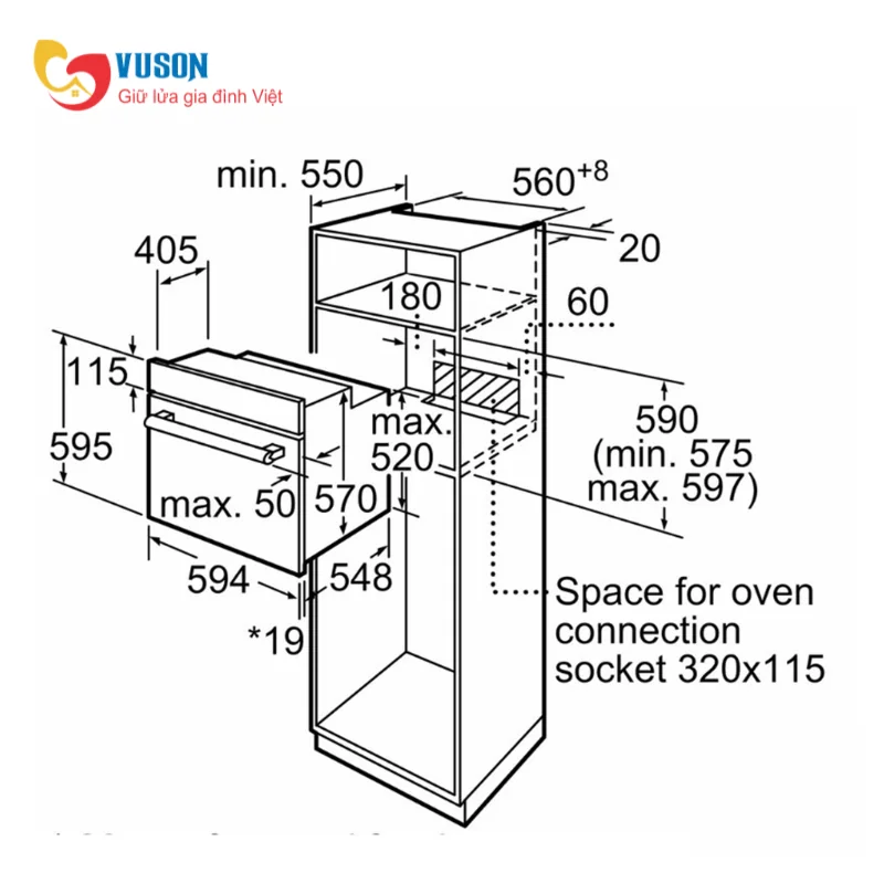 Lò nướng âm tủ Bosch HBF512BS1H 66L - series 2 12 Lò nướng âm tủ Bosch HBF512BS1H 66L - series 2