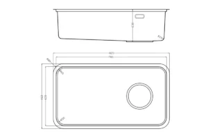 CHẬU RỬA BÁT 1 HỐ NOBINOX NOVA A282M