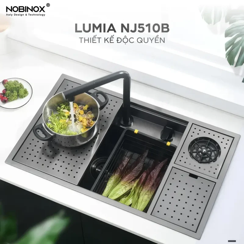 CHẬU RỬA BÁT NOBINOX LUMIA NJ510B TẶNG KÈM VÒI
