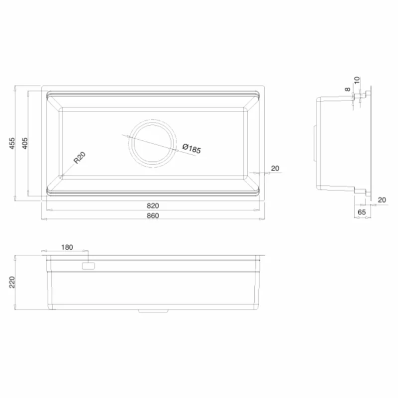 Chậu rửa bát KLUGER KG8644FS BS 14 Chậu rửa bát KLUGER KG8644FS BS