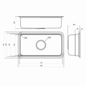 Chậu rửa bát Kluger KO7847FS Plus