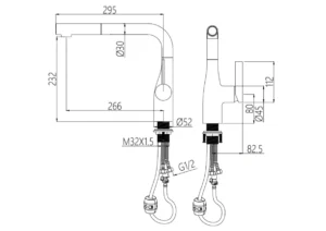VÒI RỬA BÁT DÂY RÚT NOBINOX JAPA NX996