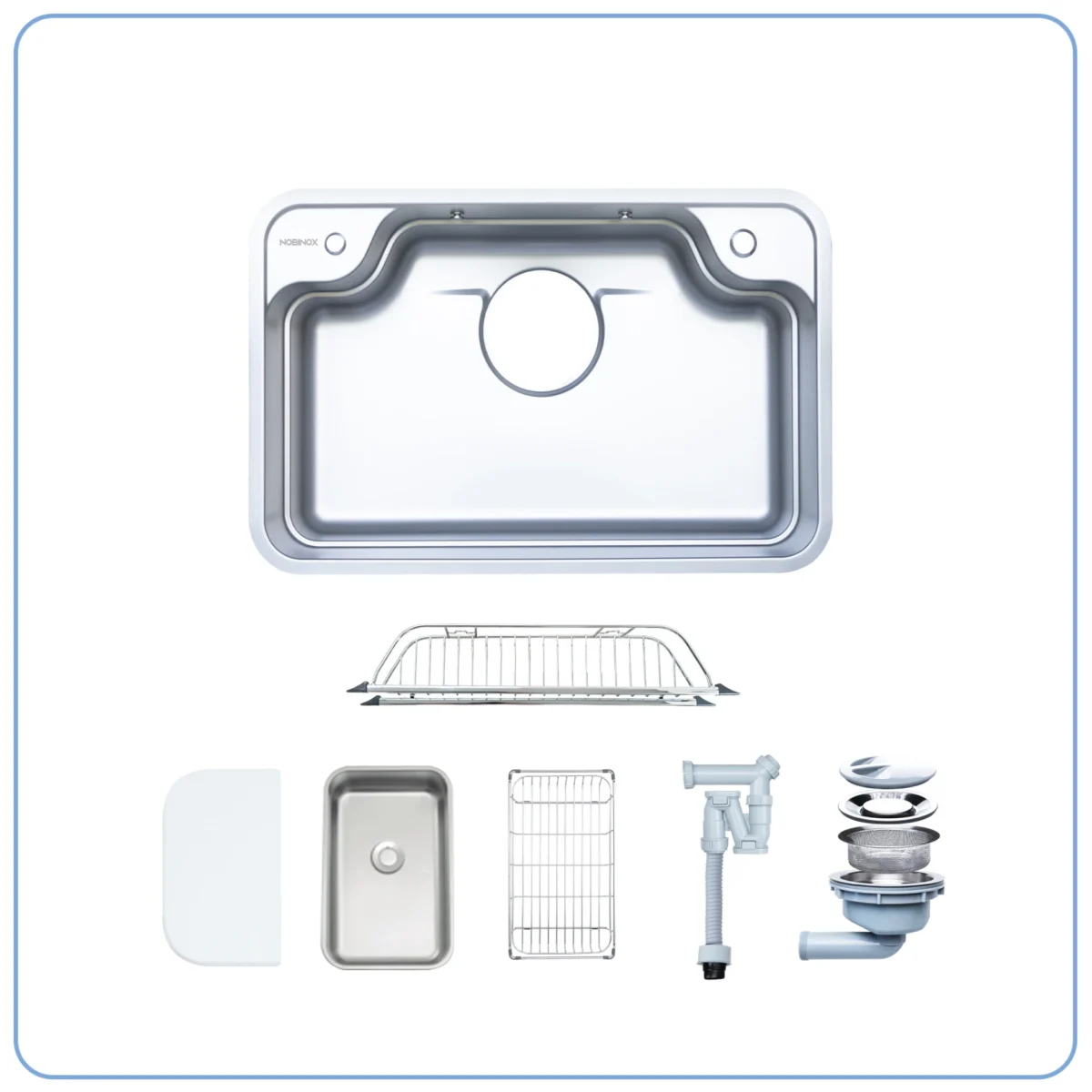 CHẬU RỬA BÁT 1 HỐ NOBINOX ARVO B370 TẶNG KÈM VÒI 3 CHẬU RỬA BÁT 1 HỐ NOBINOX ARVO B370