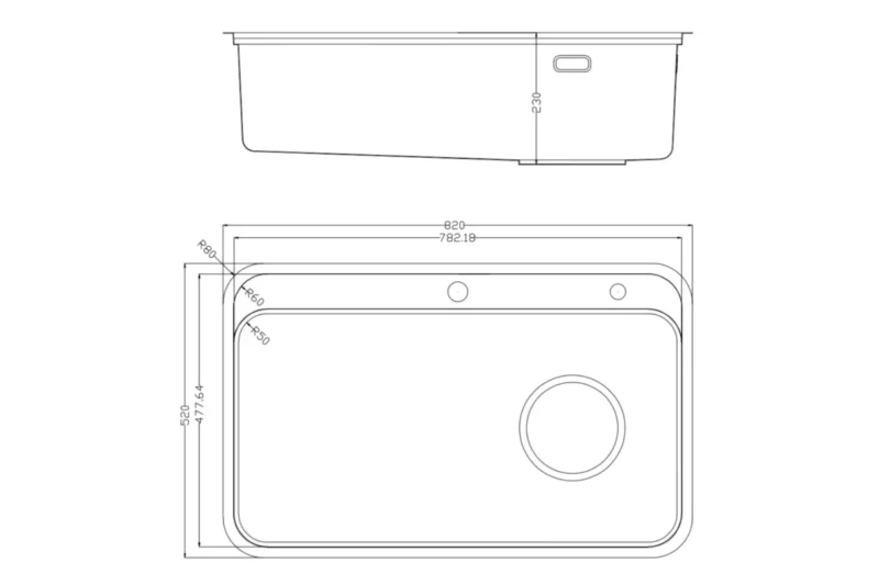 CHẬU RỬA BÁT 1 HỐ NOBINOX NOVA A382