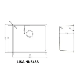 CHẬU RỬA BÁT NOBINOX LISA NN545S