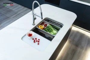 CHẬU RỬA BÁT 1 HỐ NOBINOX NOVA A282M TẶNG KÈM VÒI