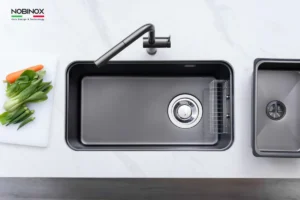 CHẬU RỬA BÁT 1 HỐ NOBINOX NOVA A284B 11 CHẬU RỬA BÁT 1 HỐ NOBINOX NOVA A284B TẶNG KÈM VÒI