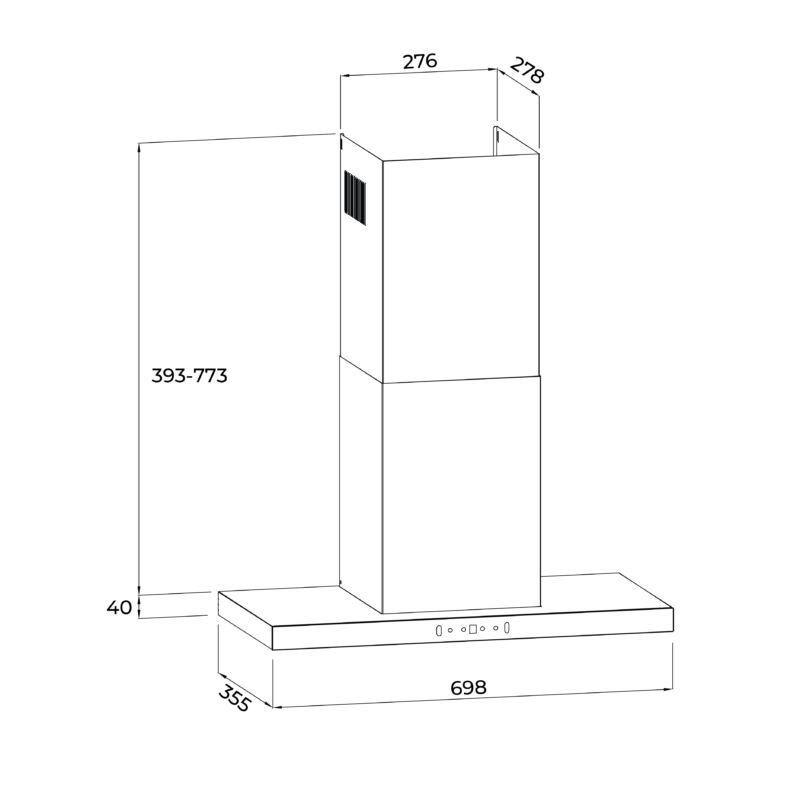 Máy hút mùi áp tường Malloca SLIM MH7035TS