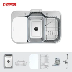 Chậu rửa bát phong cách Nhật chống xước Konox Tari Smart 7851 13 Chậu rửa bát phong cách Nhật chống xước Konox Tari Smart 7851