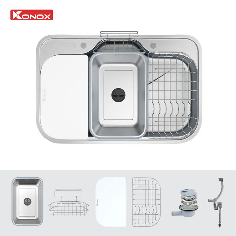 Chậu rửa bát phong cách Nhật chống xước Konox Tari Smart 7851 7 Chậu rửa bát phong cách Nhật chống xước Konox Tari Smart 7851