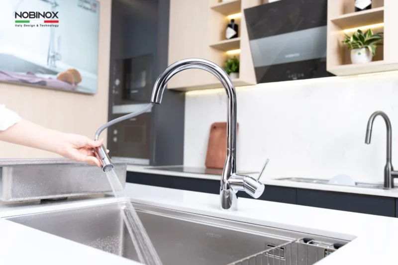 VÒI RỬA BÁT DÂY RÚT NOBINOX JAPA NX998 13 VÒI RỬA BÁT DÂY RÚT NOBINOX JAPA NX998