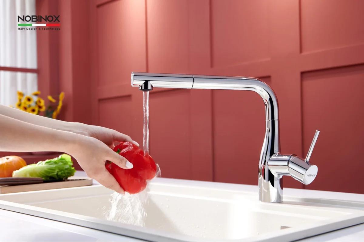 VÒI RỬA BÁT DÂY RÚT NOBINOX JAPA NX996 6 VÒI RỬA BÁT DÂY RÚT NOBINOX JAPA NX996