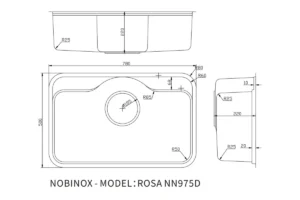 CHẬU RỬA BÁT NOBINOX ROSA NN975D TẶNG KÈM VÒI
