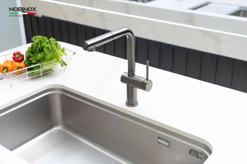 VÒI RỬA BÁT DÂY RÚT NOBINOX BIANCO NX603 7 VÒI RỬA BÁT DÂY RÚT NOBINOX BIANCO NX603