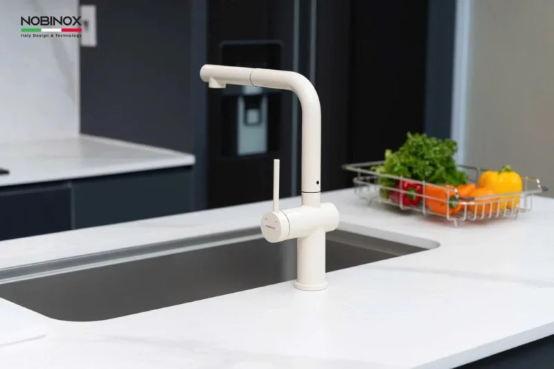 VÒI RỬA BÁT DÂY RÚT NOBINOX BIANCO NX602 6 VÒI RỬA BÁT DÂY RÚT NOBINOX BIANCO NX602