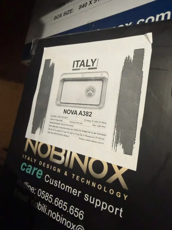 CHẬU RỬA BÁT 1 HỐ NOBINOX NOVA A382