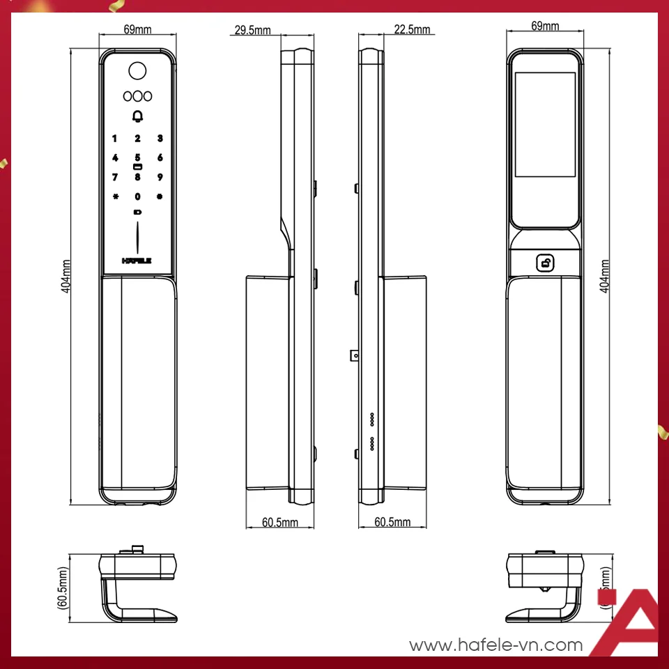 Khóa Điện Tử Horizon PP2501W Hafele 7 Khóa Điện Tử Horizon PP2501W Hafele