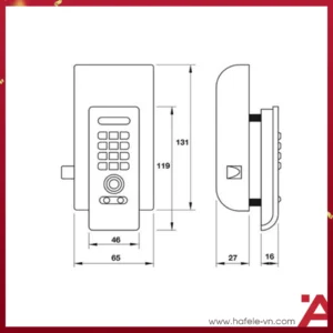 Khóa Tủ Điện Tử Hafele EL3300-TK
