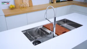 CHẬU RỬA BÁT NOBINOX RAZIA NJ577 TẶNG KÈM VÒI