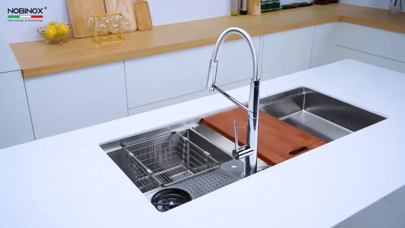 CHẬU RỬA BÁT NOBINOX RAZIA NJ577 TẶNG KÈM VÒI