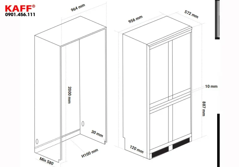 Tủ Lạnh Kaff KF-BI540W Luxury