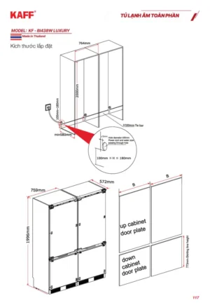 Tủ Lạnh KAFF KF-BI438W LUXURY
