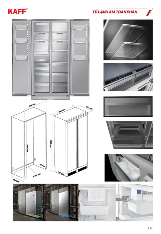 TỦ LẠNH KAFF KF-BI555W LUXURY