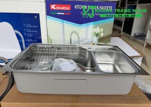 Chậu rửa bát inox 1 hố Konox Dekor 8250TS - 2 1