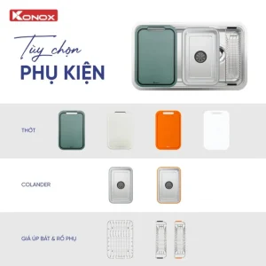 Chậu rửa bát chống xước Konox Tari Smart 8047PP
