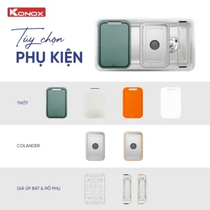 Chậu rửa bát chống xước Konox Tari Smart 8847PP