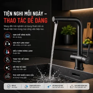 VÒI RỬA CHÉN NÓNG LẠNH DÂY RÚT MALLOCA K103BL - 5 K103BL 1