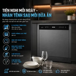 MÁY RỬA CHÉN BÁT ÂM TỦ MALLOCA MDW157SI - 5 MDW157SI 1