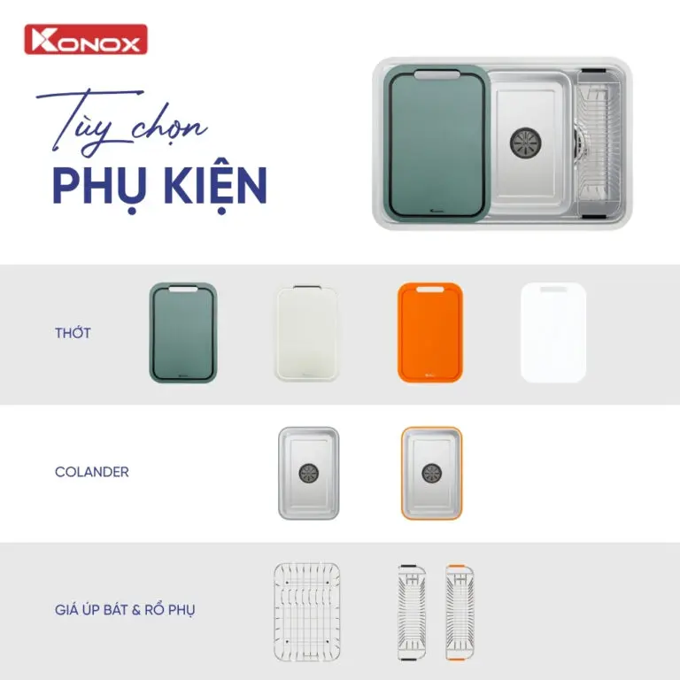 Chậu rửa bát chống xước Konox Tari Smart 7047PP 4 Chậu rửa bát chống xước Konox Tari Smart 7047PP