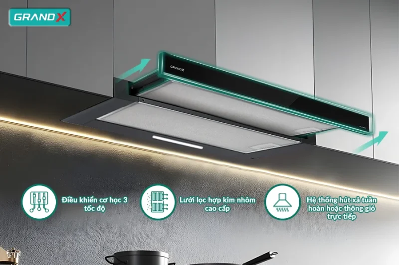 MÁY HÚT MÙI ÂM TỦ GRANDX GX H70F56B