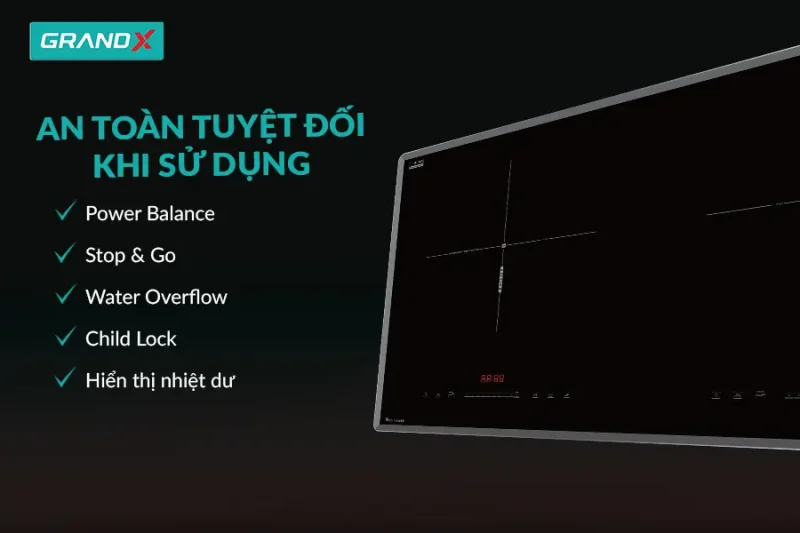 BẾP TỪ 2 VÙNG NẤU GRANDX GXIH 696SE