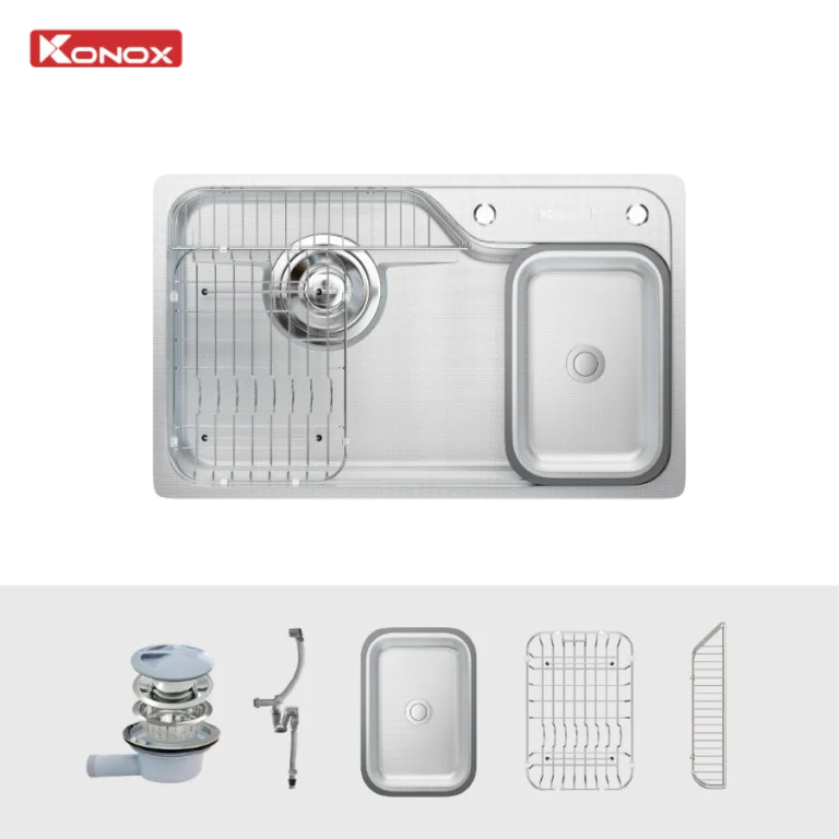 Chậu rửa bát inox 1 hố Konox Dekor 8250TS 3 Chậu rửa bát inox 1 hố Konox Dekor 8250TS
