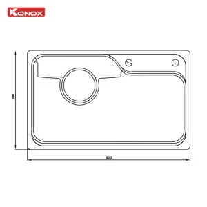 Chậu rửa bát inox 1 hố Konox Dekor 8250TS