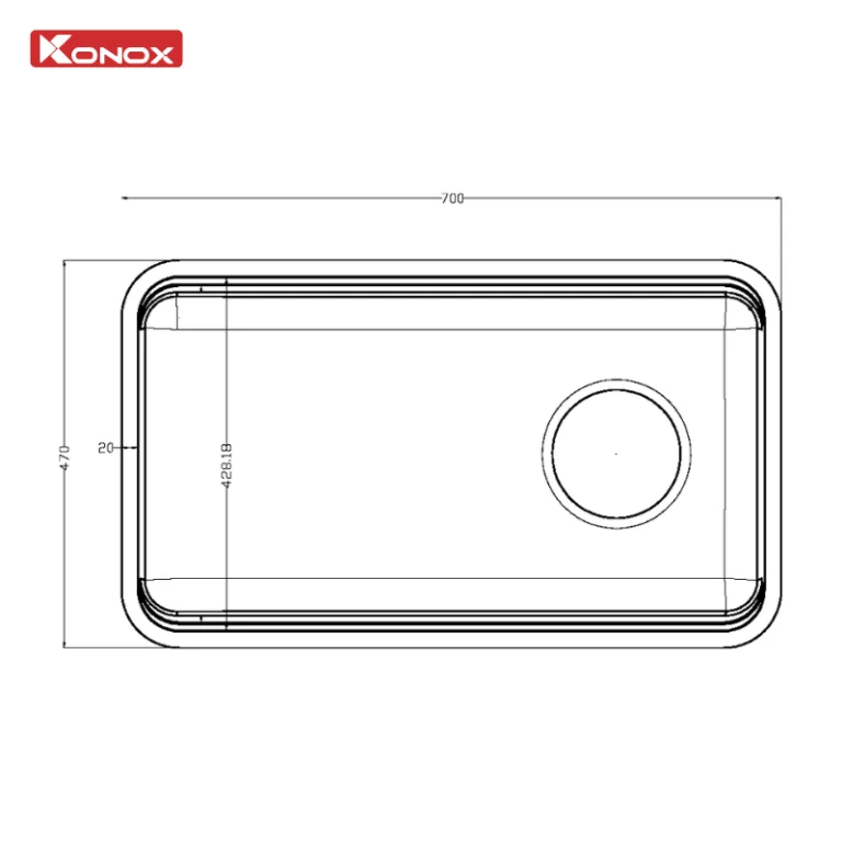 Chậu rửa bát chống xước Konox Tari Smart 7047PP 10 Chậu rửa bát chống xước Konox Tari Smart 7047PP