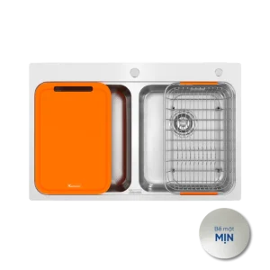 Chậu rửa bát 2 hố cân R50 Konox Tari 7851TD