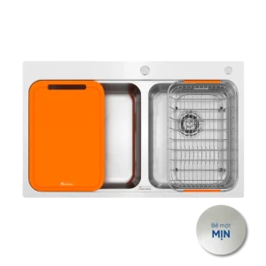 Chậu rửa bát 2 hố lệch R50 Konox Tari 8251TD