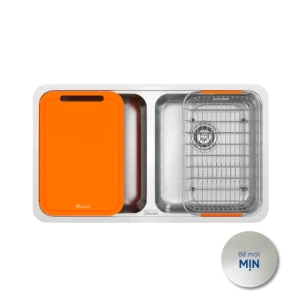 Chậu rửa bát lắp âm 2 hố cân R50 Tari 7846DU