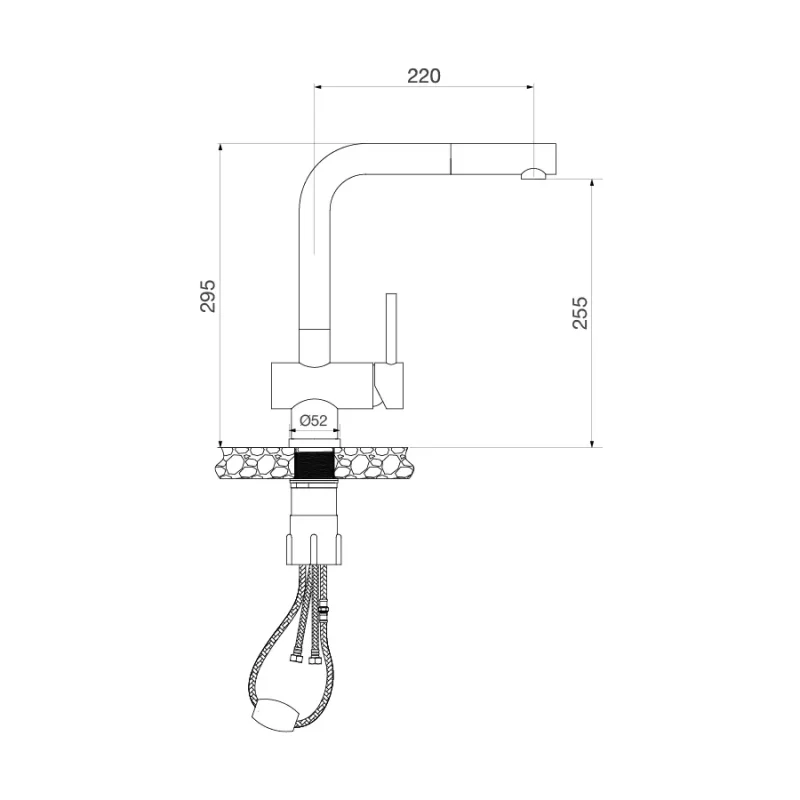 VÒI RỬA CHÉN NÓNG LẠNH DÂY RÚT MALLOCA K103BL